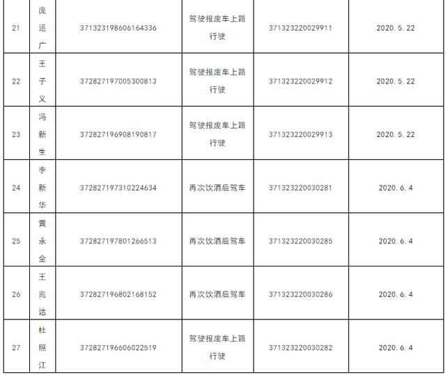 曝光！臨沂這27人被吊銷駕照
