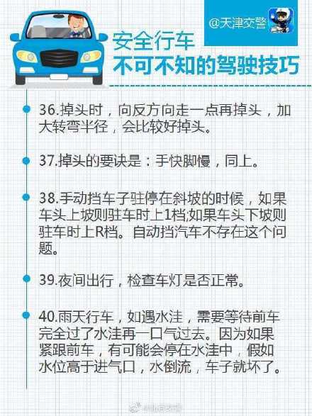安全行車不可不知的駕駛技巧
