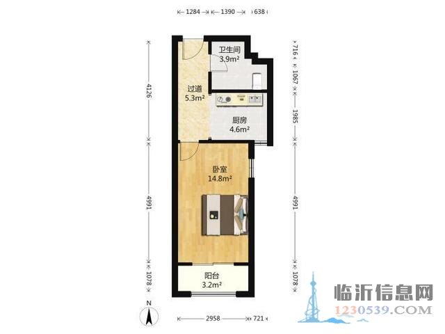 精裝修，奧斯卡上品公館1室1廳1衛(wèi)