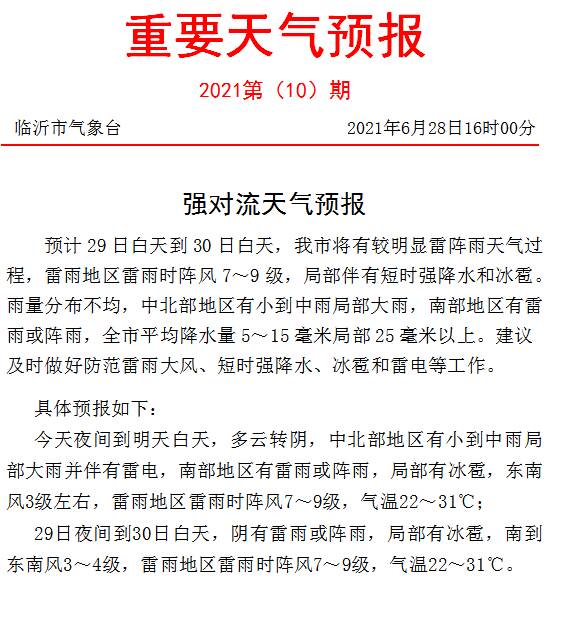 閃電氣象吧｜雷雨大風(fēng)來了！臨沂發(fā)布強(qiáng)對流天氣預(yù)報