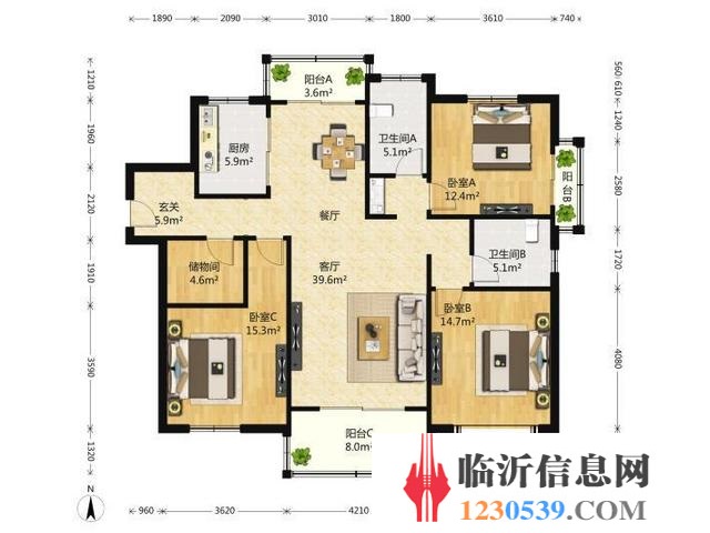 鳳凰城 地暖雙氣 大車庫(kù) 南北通透好戶型 精裝大三室