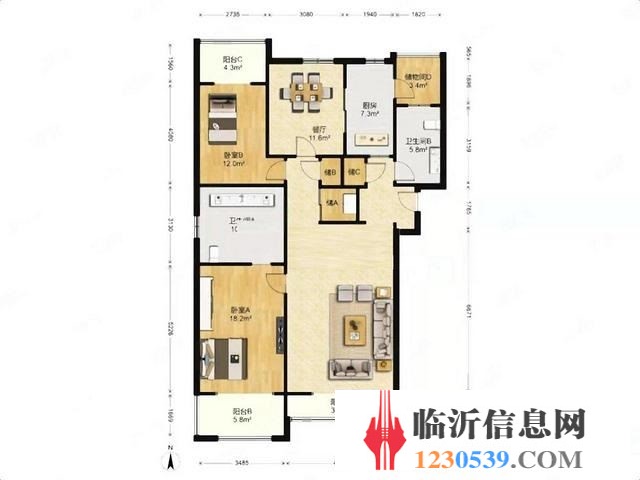 開元上城 新裝未住 三室兩廳兩衛(wèi) 帶全套家具家電 證過二